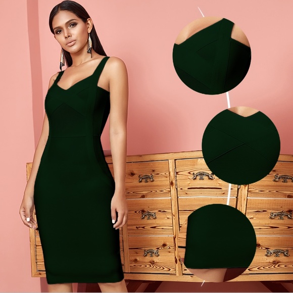 Bandage Waist Detail Bodycon Dress in Black - Picture 4 of 11